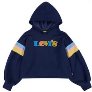 LEVIS NWT GIRLS GRAPHIC STRIPED LONG SLEEVE FLEECE SWEATSHIRT